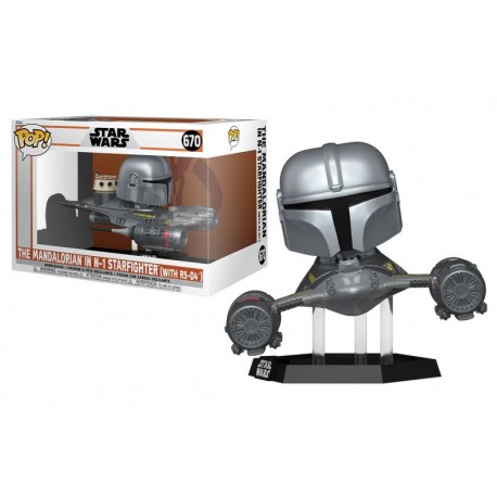 Figurine Pop STAR WARS - THE MANDALORIAN - Mandalorian in N1 Starfighter (with R5-D4)