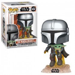 Figurine Pop STAR WARS - Mandalorian: Mando Flying & Child